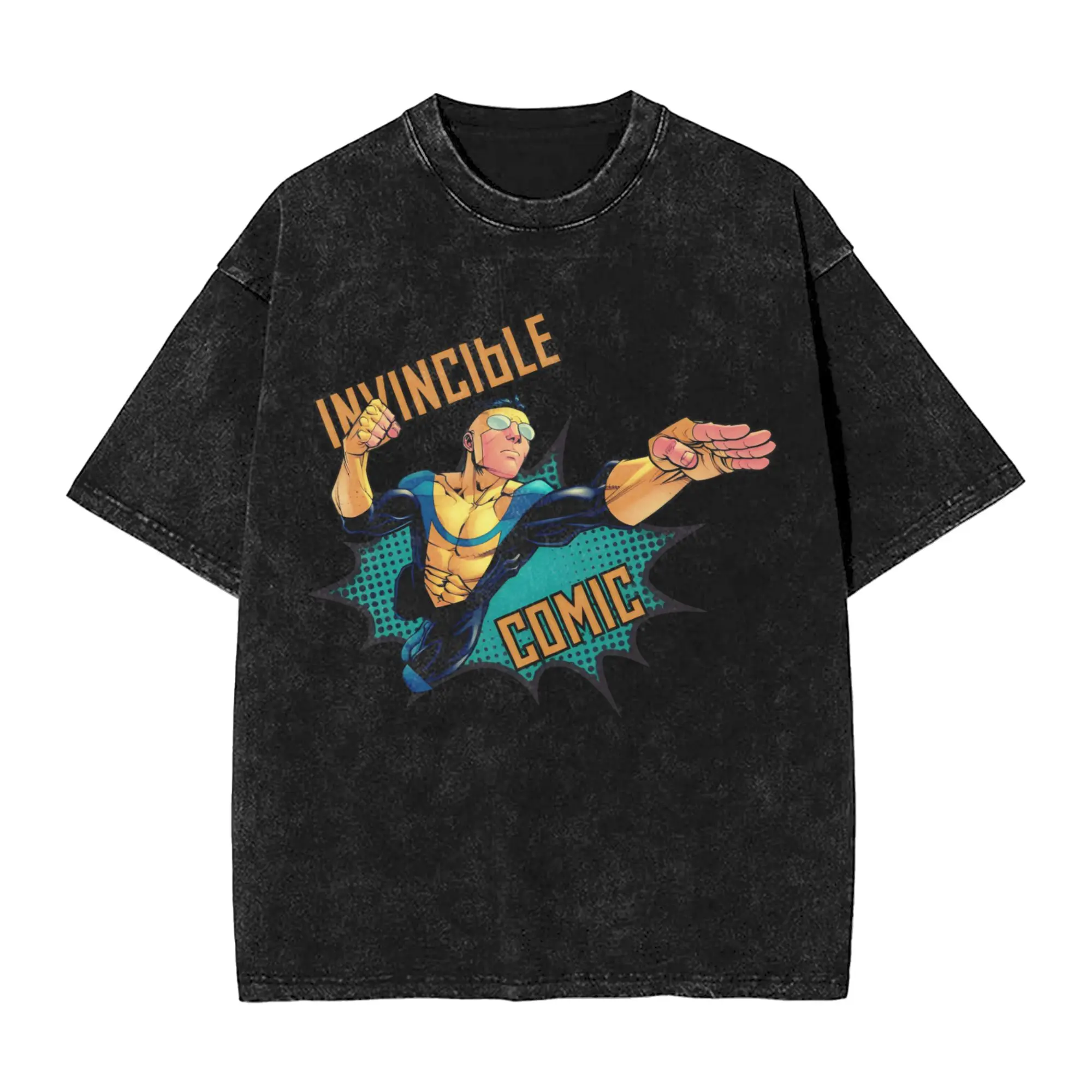 Invincibles Mark Grayson Vintage Comic Punch T Shirt Summer Basic T-Shirts Casual Fashion Tee Shirt For Male Short-Sleeved Tops