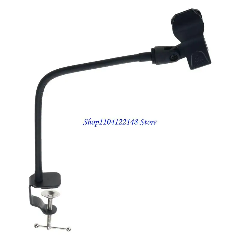 P9FA Clip Microphone Stand Flexible Arm Gooseneck Design Secure Grip Compatible 25-46mm Diameter Mics For Desks Stage