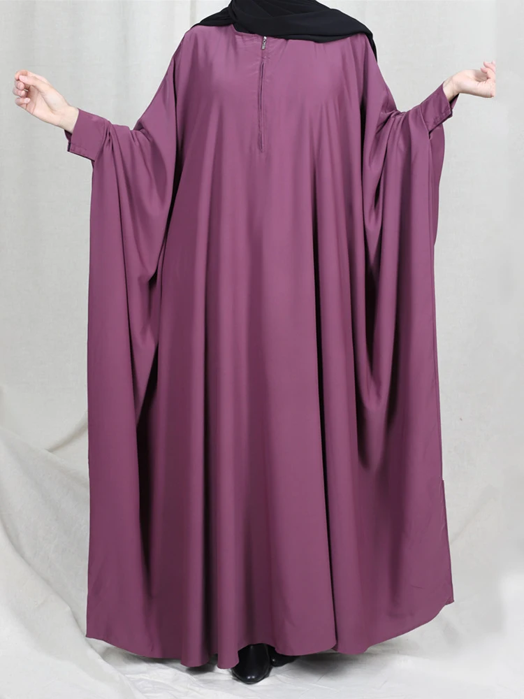 

Jilbabs Muslim Woman Prayer Dress Batwing Abaya Islamic Clothing Dubai Turkish Hijabi Robe Ramadan Eid ( No Scarf )