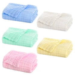 Breathable 6-Layers Gauze Baby Receiving Blanket Muslin Newborn Infant Bath Towel Warm Sleep Bed Cover