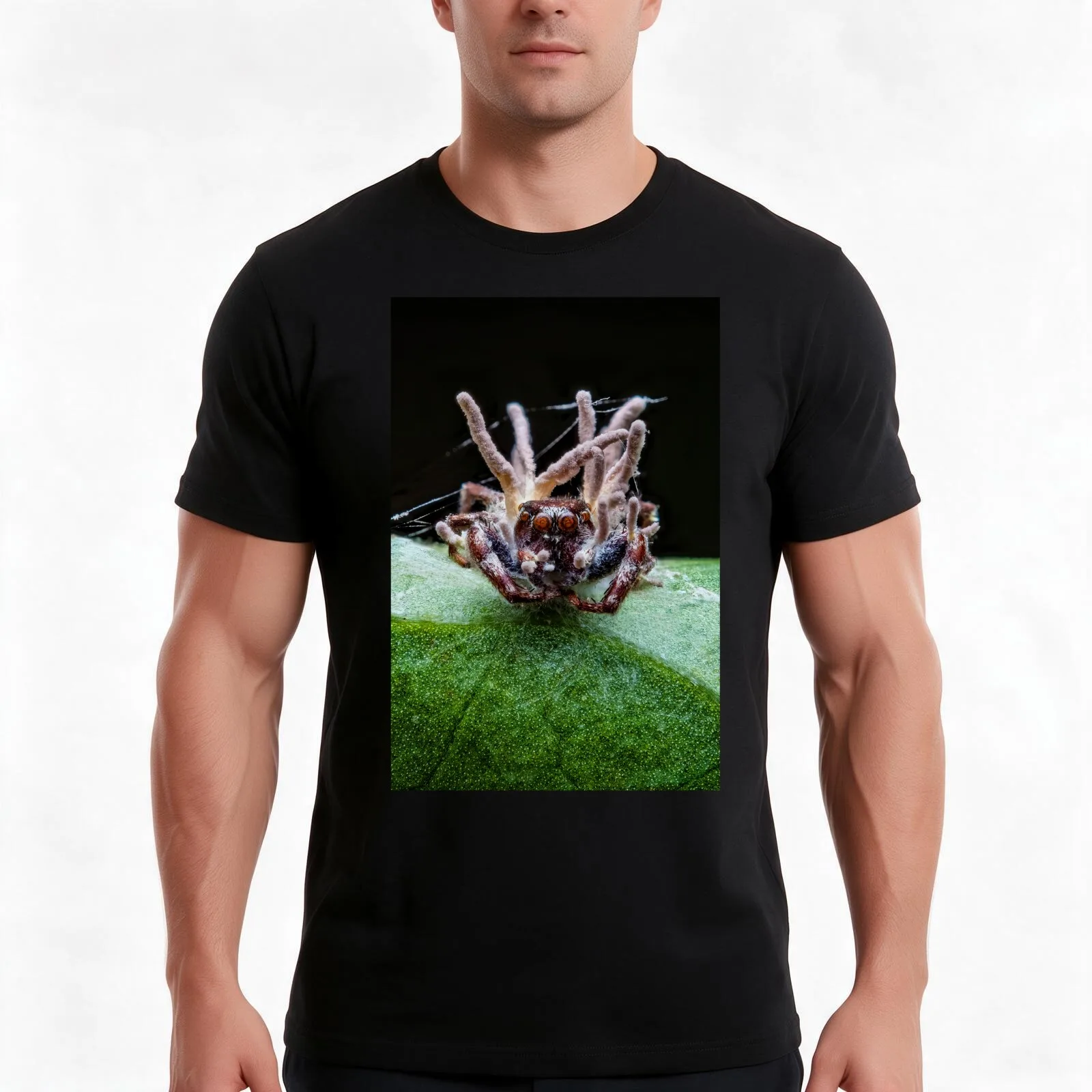 Zombie Jumping Spider - Cordyceps Fungus Infection T-Shirt Summer Casual Cotton Tee Oversized Streetwear Tops 100% Cotton