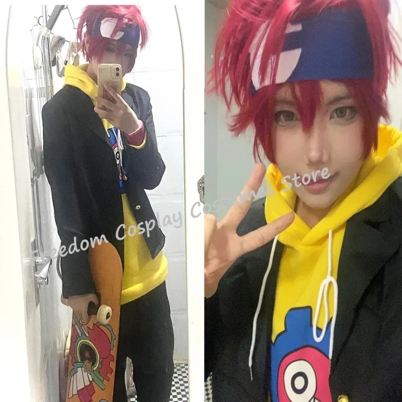 qa156 أنيمي SK8 إنفينيتي ريكي كيان شعر مستعار أصفر هوديي البلوز سترة SK ثمانية لوح التزلج الزي الرسمي تأثيري Costu