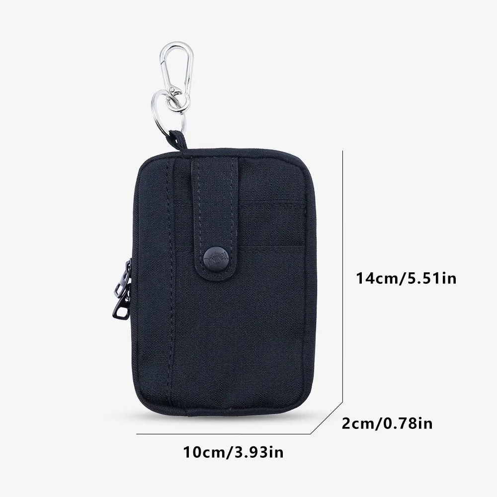Simple Multifuctional Canvas Coin Purse Square Solid Color Earphone Bag Zipper Lightweight Mini Storage Bag Students