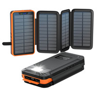 20000mAh Best-selling Solar Power Bank Outdoor Waterproof Foldable Wireless Mobile Power Supply for Samsung Xiaomi Huawei