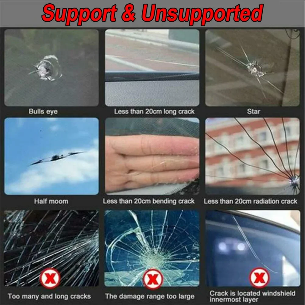 Car Windshield Windscreen Casement Glass Repair Resin Kit Auto Vehicle Casement Fix Tool Resin Glue Cured Films Car Accessories