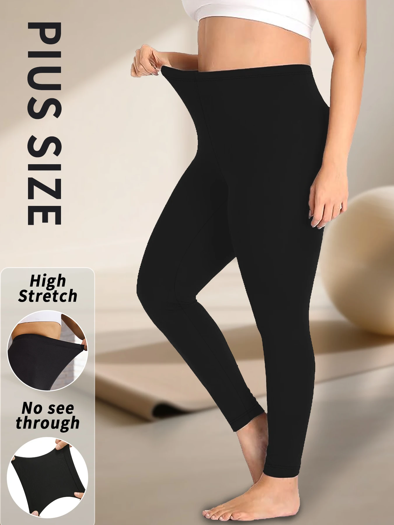 Plus-Size Damen-Leggings, superweich, hohe Elastizität für Workout, Yoga, Laufen und alltägliche Freizeitkleidung, bequeme Stretch-Tights – Detail 11