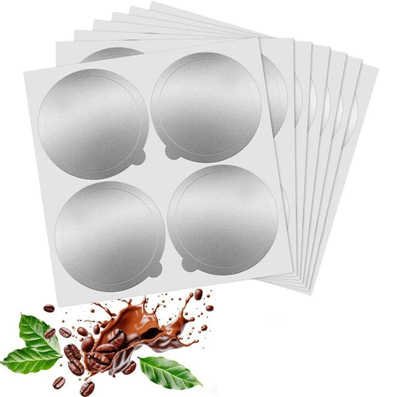 AT17 Aluminum Foil Lids for Reusing Nespresso Capsules - for Vertuoline and Vertuo - Reusable Coffee Pod Covers (100 Pcs)