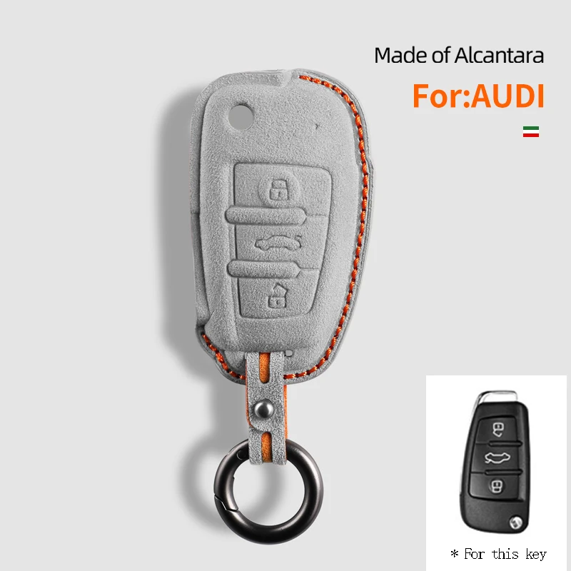 

Car Remote Key Case Cover Shell For Audi A4 B9 A5 A6 8S 8W Q5 Q7 S4 S5 S7 TT TTS TFSI RS Alcantara Keycase Protect Fob Keyless