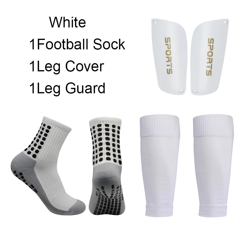 3 Piece Set Men Women New Sports Yoga Fitness Sweat Absorbent Breathable Football Socks Leg Guards Soccer Grip Socks Leg Cover