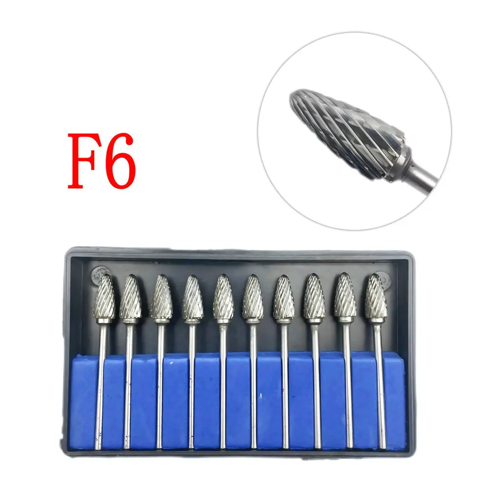10pcs Dental Lab Polisher Drills Assorted Tungsten Steel Carbide Burs 2.35MM Low Speed Handpiece Polisher
