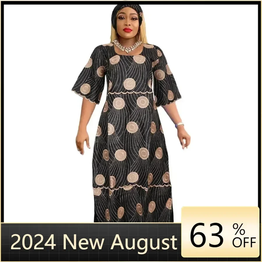 

Autumn Elegant African Dresses for Women Plus Size 3/4 Sleeve O-neck Party Evening Long Maxi Dress Kaftan Muslim Abaya Gowns