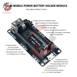 16430 Dual Output Micro USB 3.3V 5V Power Bank Battery Charging Module Rechargeable Battery Holder Lithium Battery Charger Board