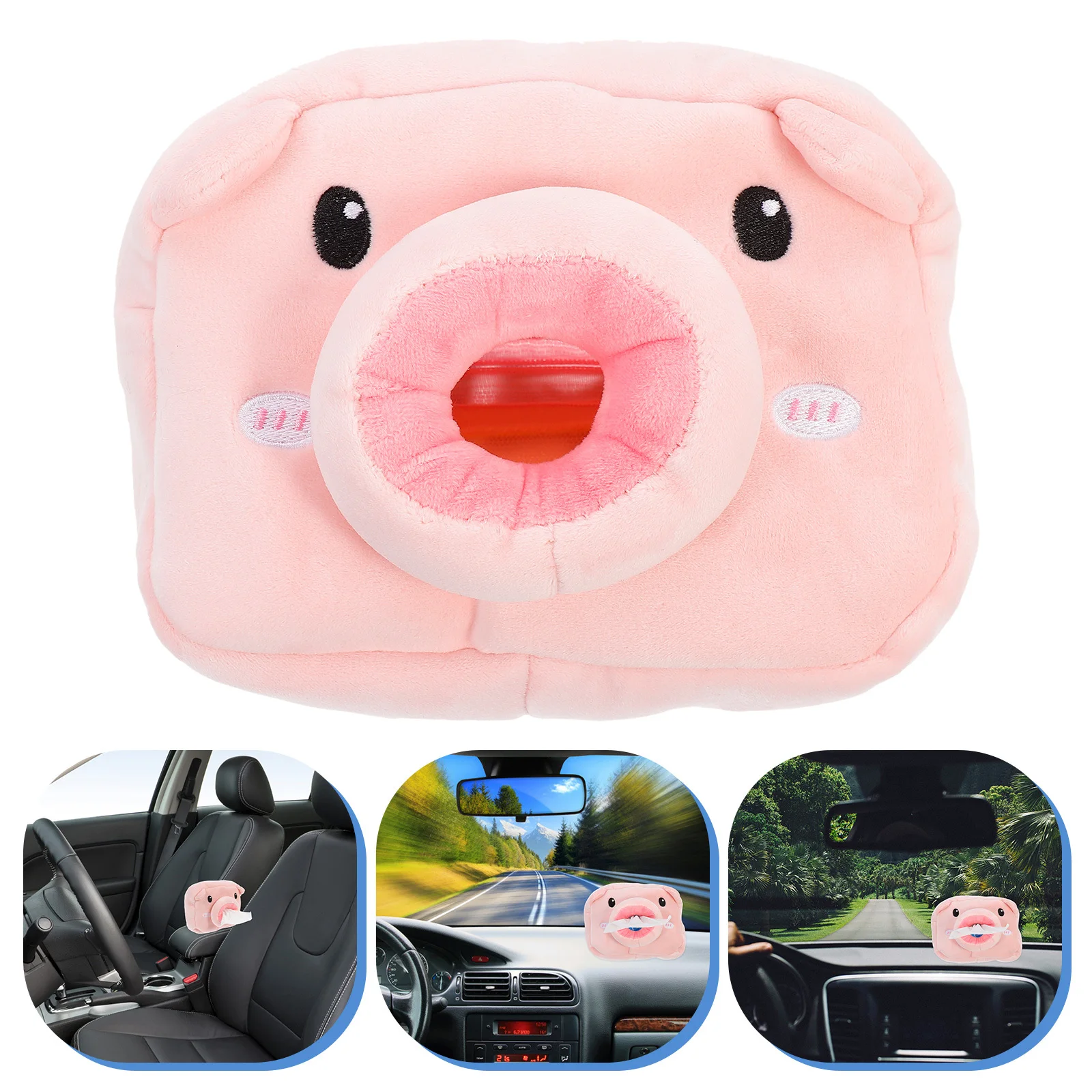 

Car Tissue Holder Premium Cute Pig Design Sun Visor Hanging Organizer For Car Home Office Dorm Decor Tissue Case