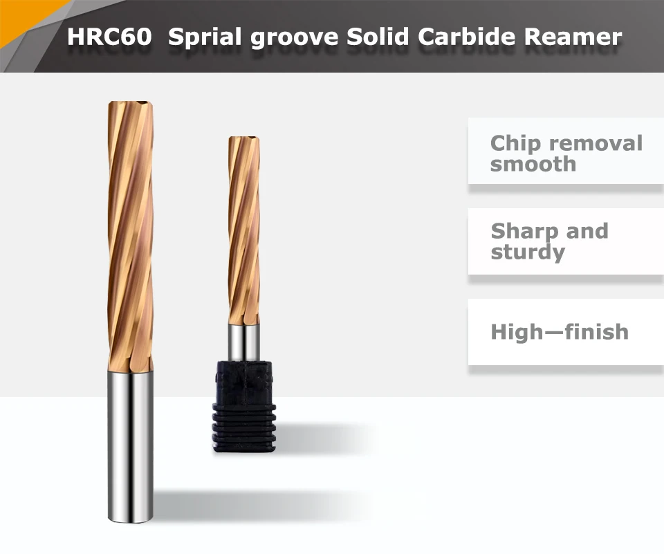 YZH Maschinenreibahle HRC60 1 mm ~ 10 mm beschichtete Spiralnut 3F 4F 6F Toleranz H7 Innenloch Gehärteter Stahl Metallschneider CNC – Detail 1
