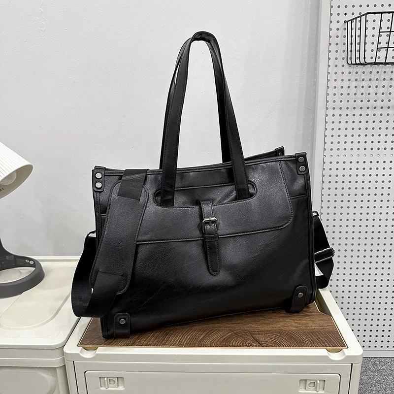 New Business-style Men's Briefcase - Multi-functional, Fashionable, Single-shoulder Bag, Large Capacity, Water-resistant Handbag