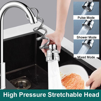 3 Modes Faucet Extender 360Degree Rotatable Faucet Nozzle Adapter Home Water Saving Bubbler Kitchen Bathroom Faucet Accessories