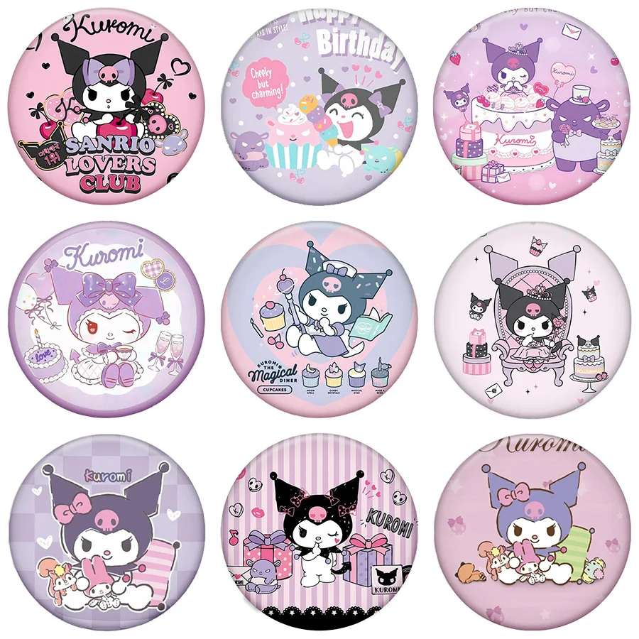 

Cartoon Anime Kuromi Brooch Kawaii Melody Lapel Badge Backpack Shirt Hat Metal Pin Cute Accessories Kids Birthday Gifts