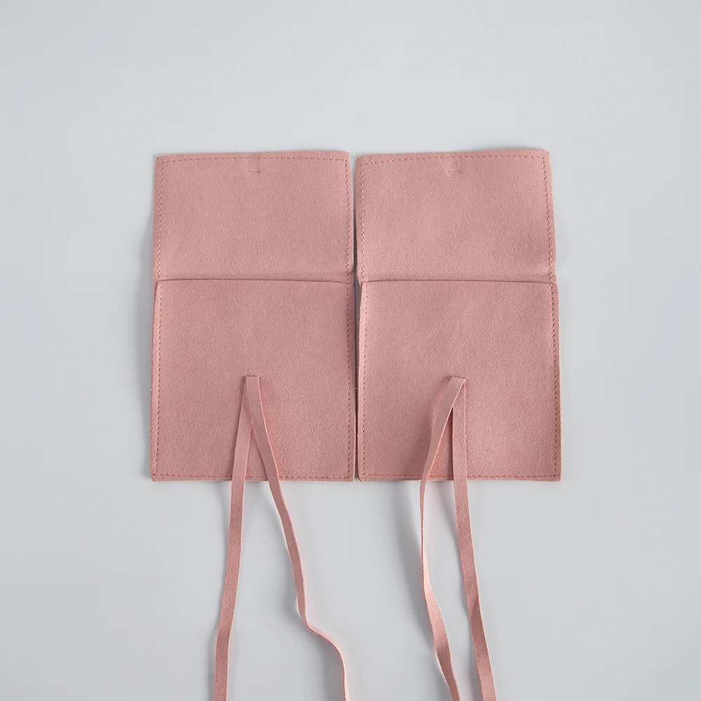 5Pcs Microfiber Envelope Jewelry Bags Drawstring Pouches for Wedding Favor Packaging for Rings Earrings Necklaces &Small Jewelry