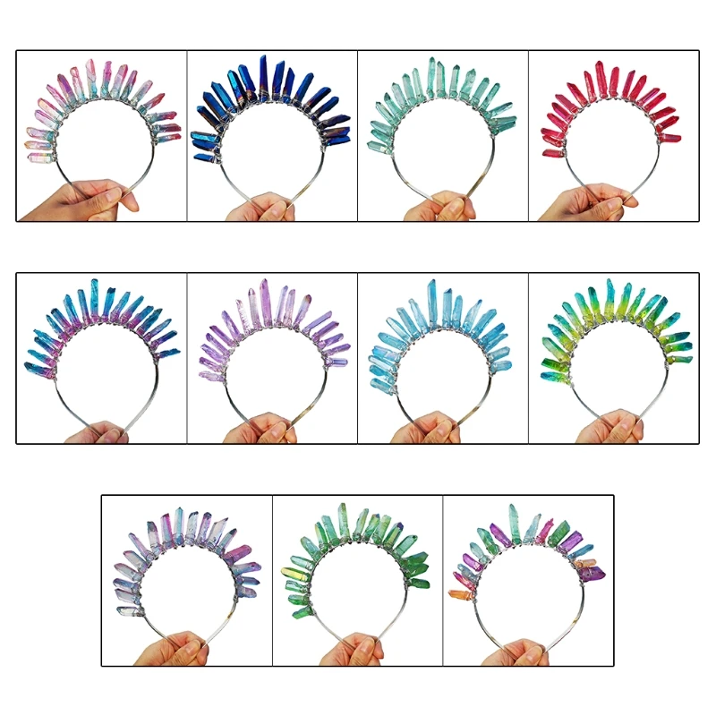 voor Crystal Hoofdband Veelkleurige Gradiënt Sieraden voor Zongodin Bruiloft Bruids Vakantie Feest