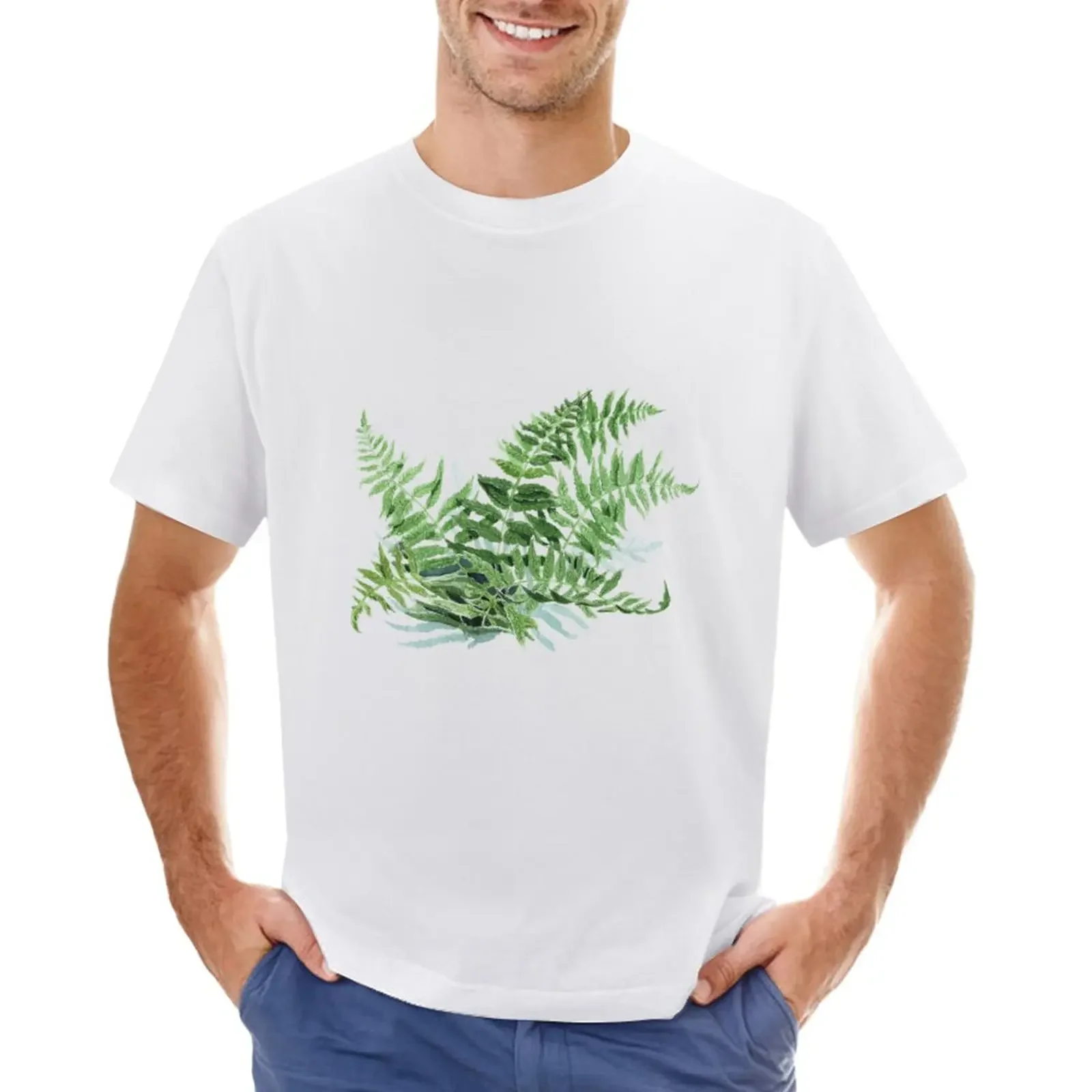 

Watercolor Fern T-Shirt oversizeds shirts graphic tees anime customizeds mens t shirts casual stylish