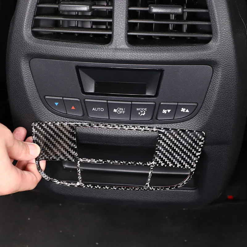 

For Honda Pilot 2015-2022 Soft Carbon Fiber Car Rear Air Conditioning Outlet Panel Frame Trim Stickers Auto Interior Accessories