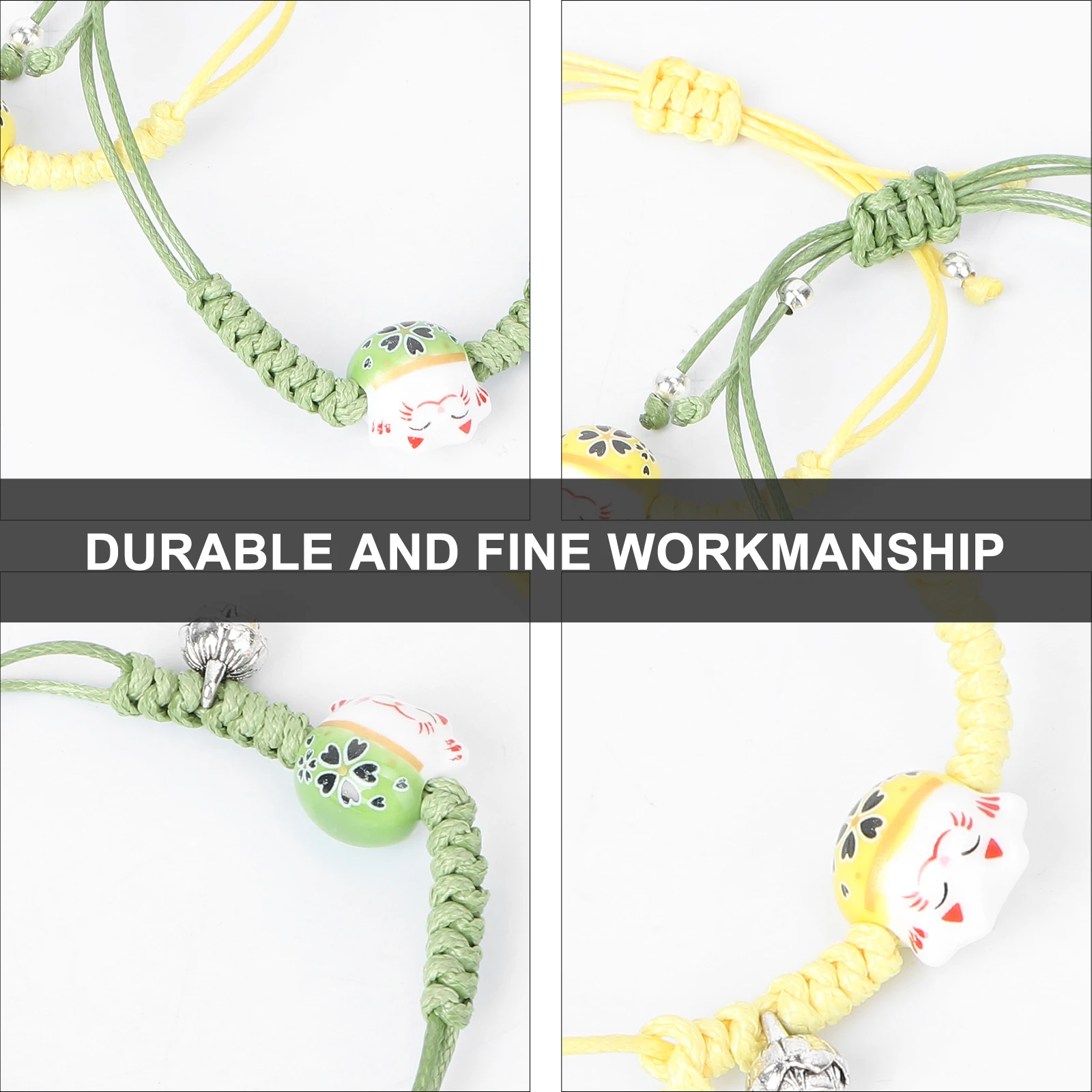 

2 PCS Bracelet Money Handmade Chain Hand-woven Wrist Ornament Delicate Creative Bangle Ceramics