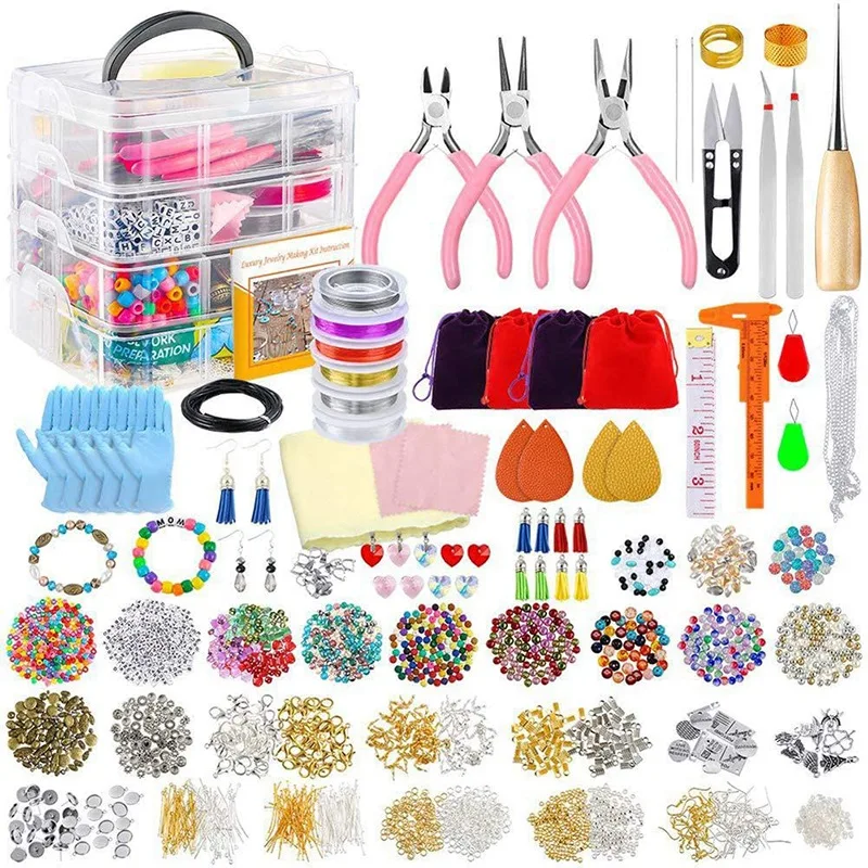 

Jewelry Making Kit For Complete Bracelet Making Supplies Tool With Sturdy Case For Bracelet, Earrings Making,Great Gift