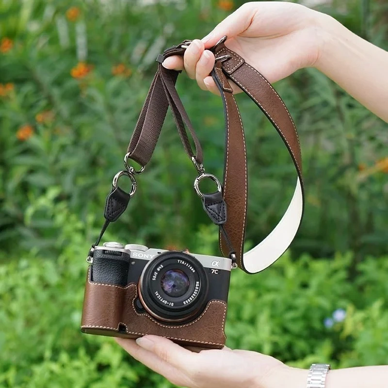 Pasek na ramię aparatu Pasek na szyję Szybkie zwalnianie Skórzana długość Regulowana Uniwersalna do Sony Nikon Canon Fuji Pentax Leica Olympu — zdjęcie 4