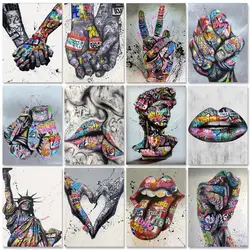 RUOPOTY Abstract Figure Painting by Numbers Kill Time Acrylic Paint Kits Picture Drawing for Living Room Decoration Artwork