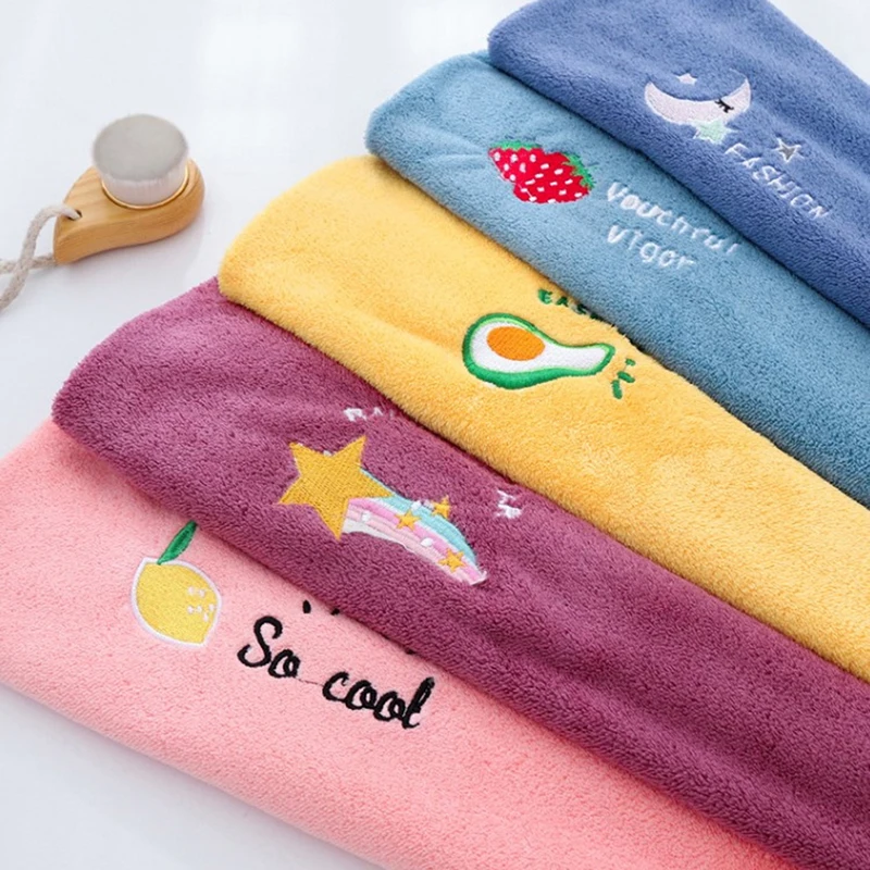 Magic Microfiber Shower Cap Embroidery Towel Bath Hats Dry Hair Cap Quick Drying Soft for Lady Turban Head