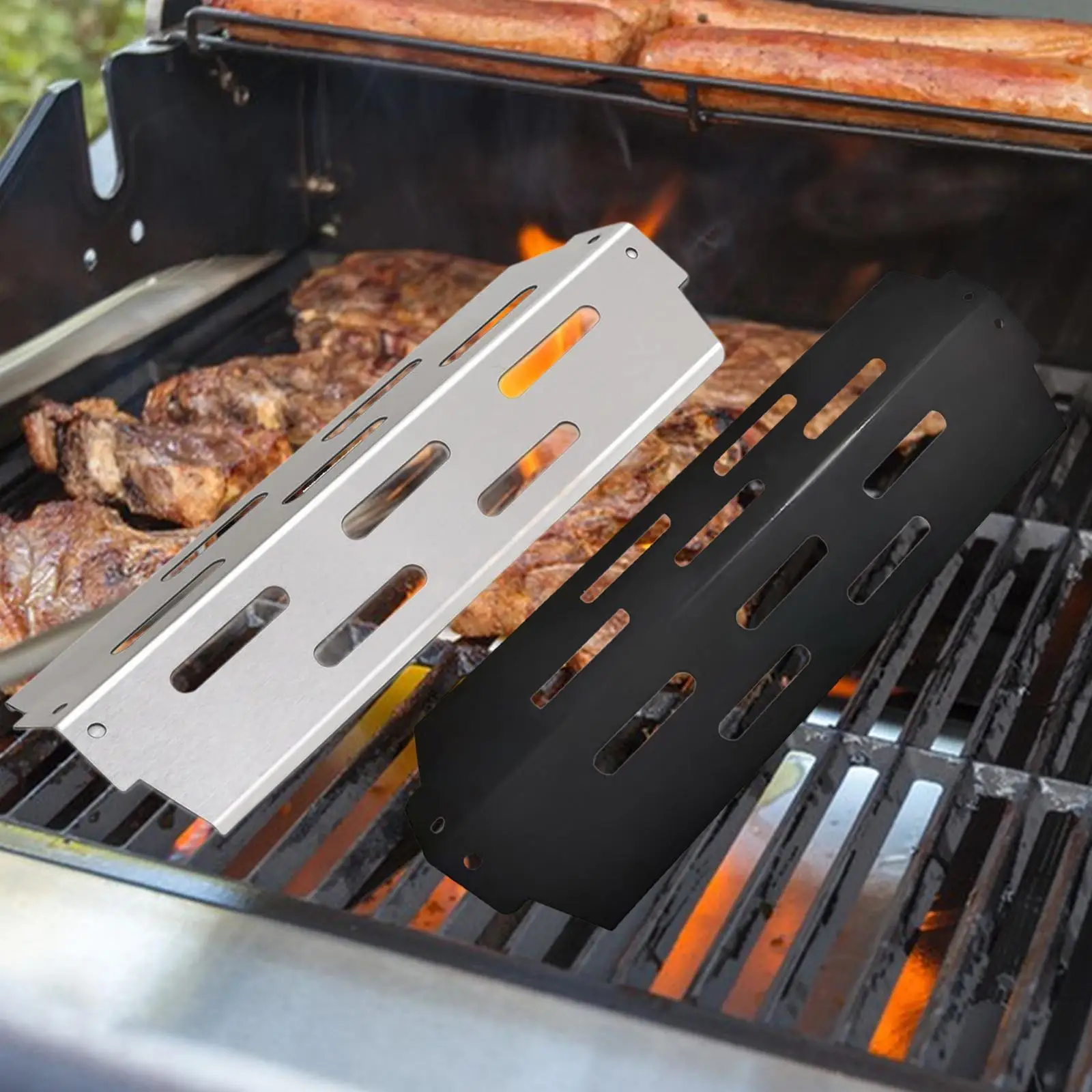 Placa Defletora de Calor em Aço Inoxidável Durável para Churrasqueira - Acessório de Substituição para Churrasqueiras Externas II E ES 410 S410 E440 S440