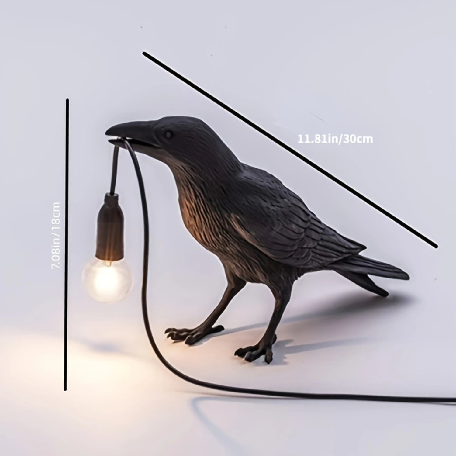 Raven Night Light - Charming USB-Powered Black Gothic Lamp for Artistic  & Bedroom Decor