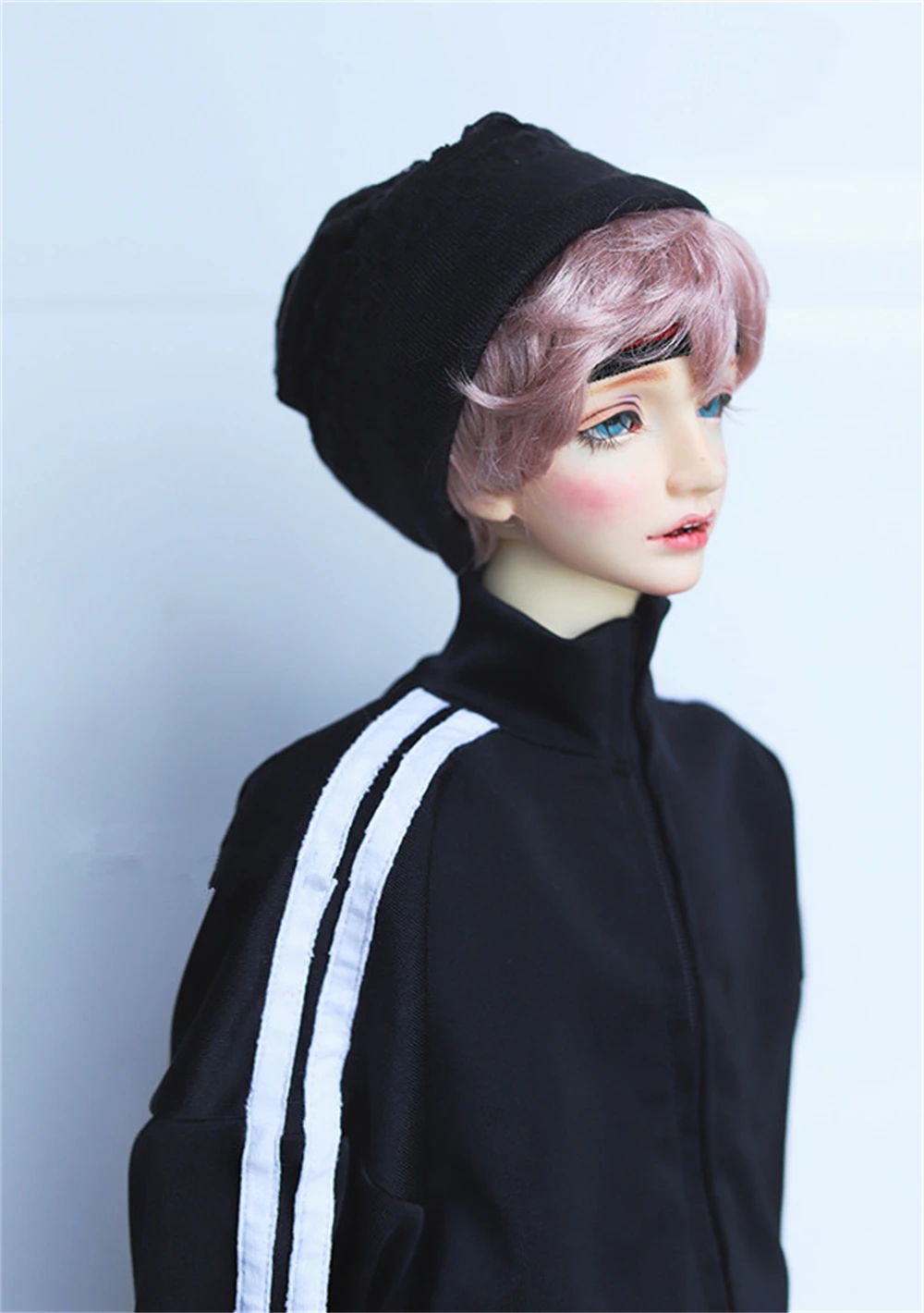 BJD doll hat Suitable 1/4 1/3 size MDD doll dress with street style - black thread knit hat doll accessories