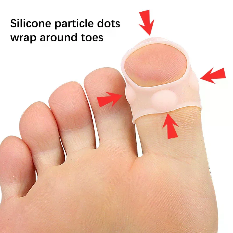/YOV/Finger Straightener Adjuster 2pcs Silicone Gel Thumb Corrector Bunion Foot Toe Hallux Valgus Protector Separator