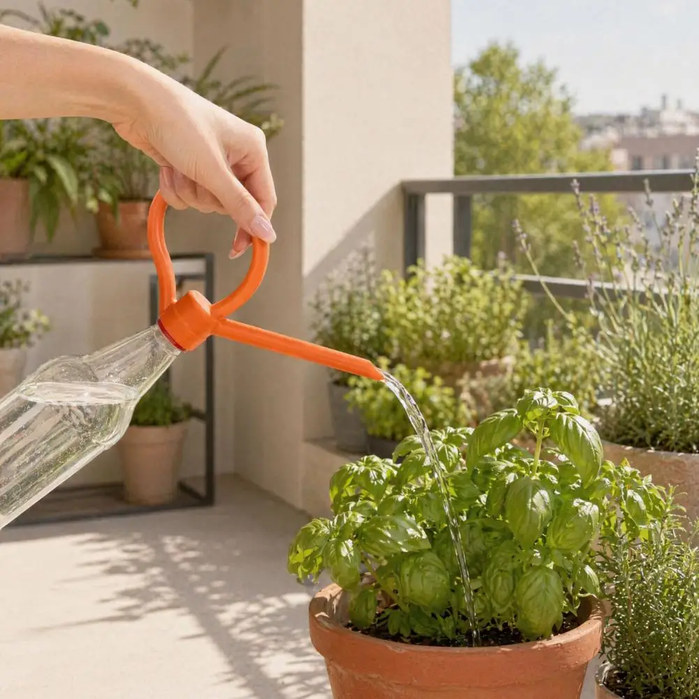 No Spill Watering Nozzle Watering Spout for Bottles Bottle Cap Watering Spout with Handle Easy Pouring Gardening Tool for Potted