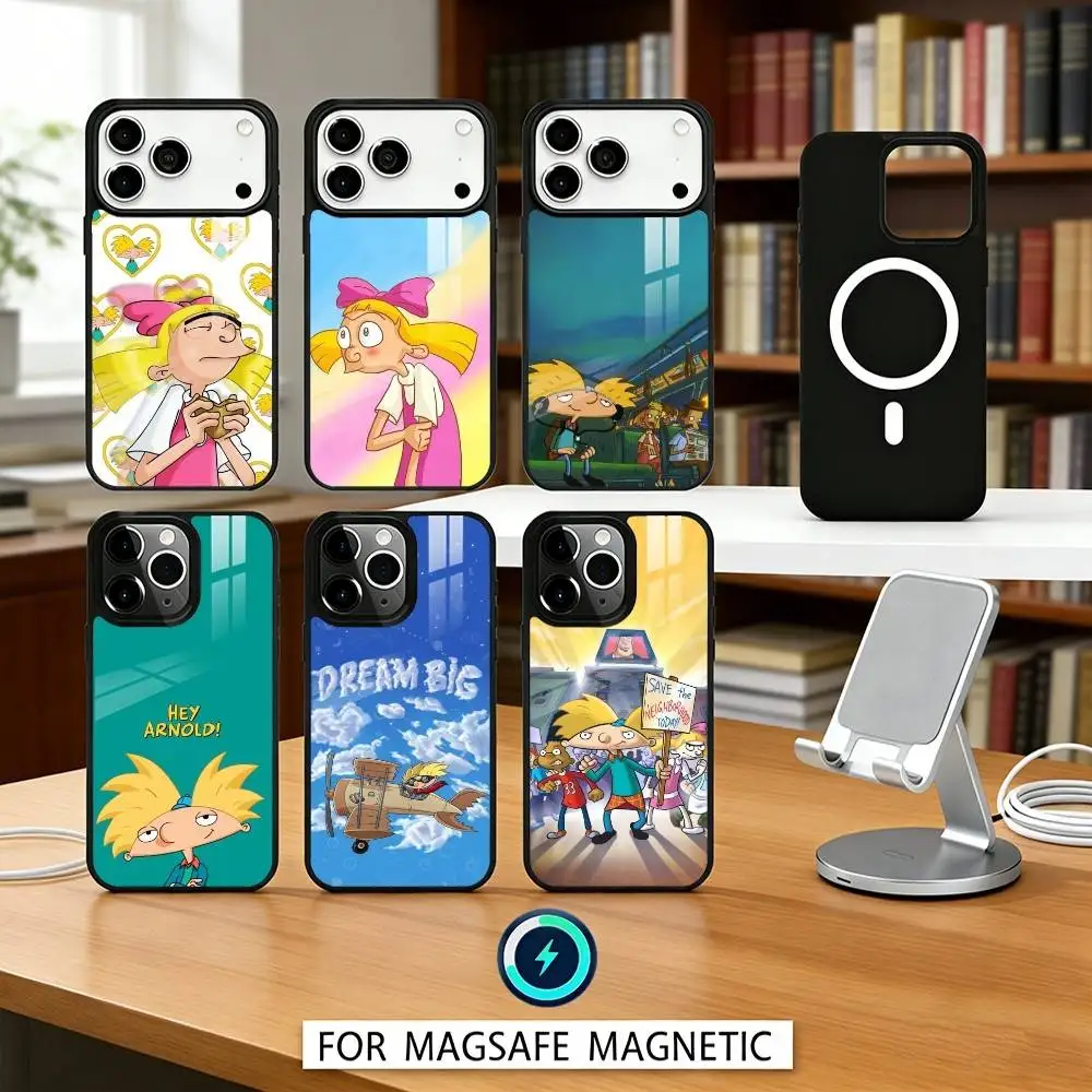 

Hey A-Arnold H-Helga Phone Case Magnetic For iPhone17 16 15 14 13 12 Pro Max For Magsafe Wireless Charging Cover