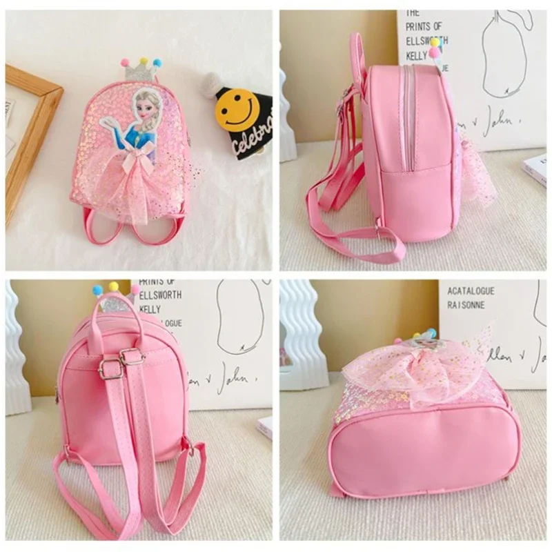 MINISO Disney Frozen Princess Backpack for Girl School Bag Cute Cartoon Kindergarten Student Kids Cartoon Kawaii Mini Backpacks