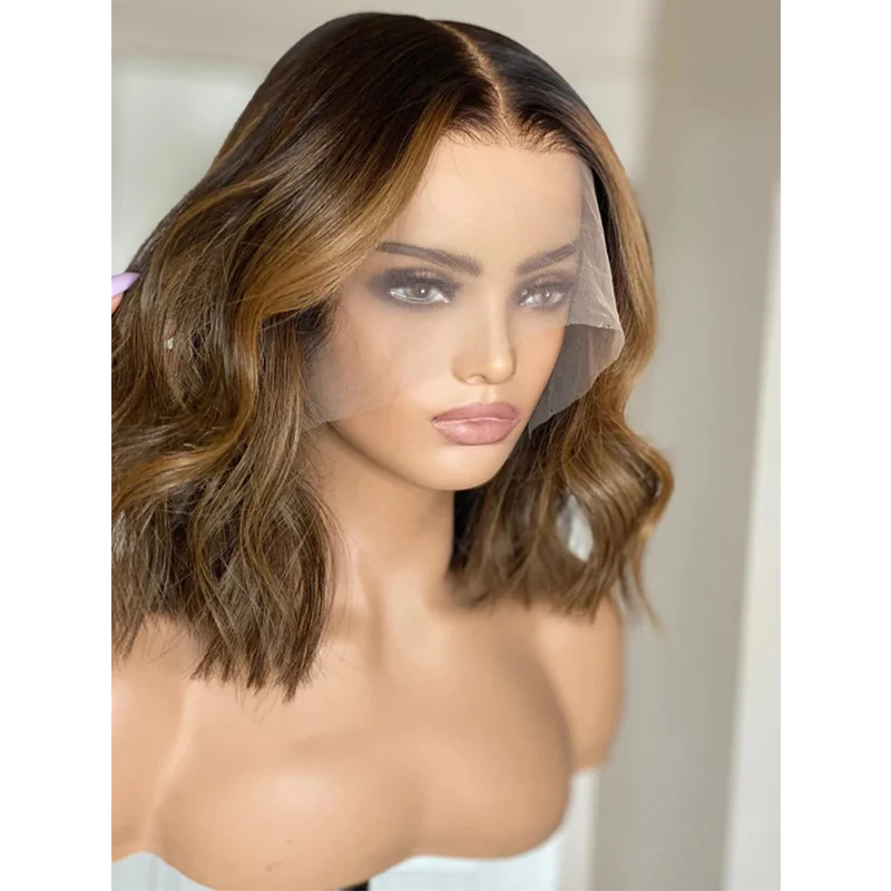 Highlight Brown Lace Front Wigs 12