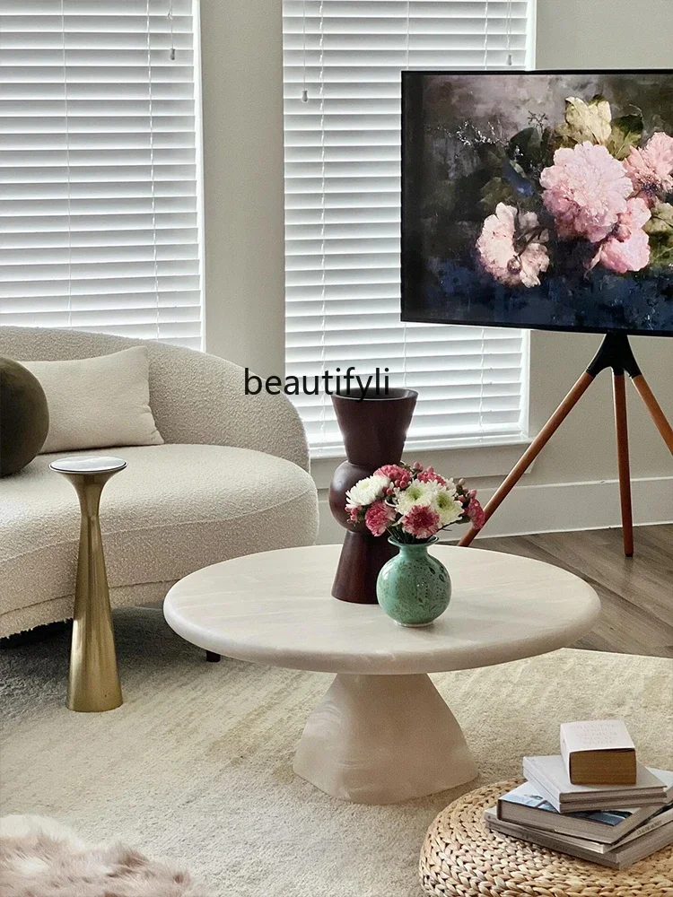

Marbling Resin Coffee Table round FRP Designer Living Room Coffee Table