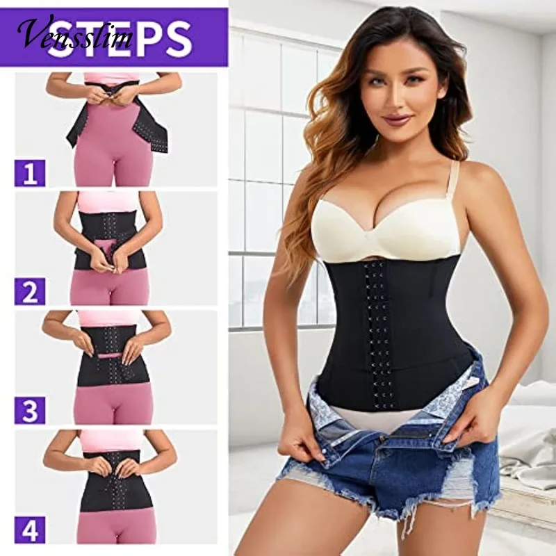 Vensslim Waist Trainer Women Corset Body Shaper Binders Belly Wrap Tummy Control Slimming Belt Weight Loss Sheath Modeling Strap