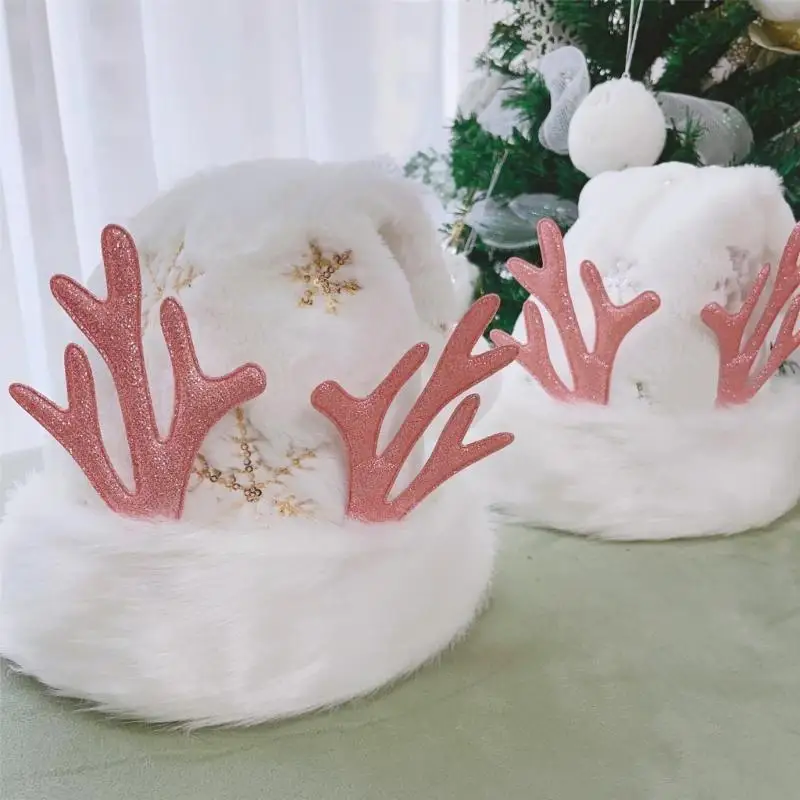 Mũ trang phục ông già Noel sang trọng có sừng hươu 77HE cho bé gái
