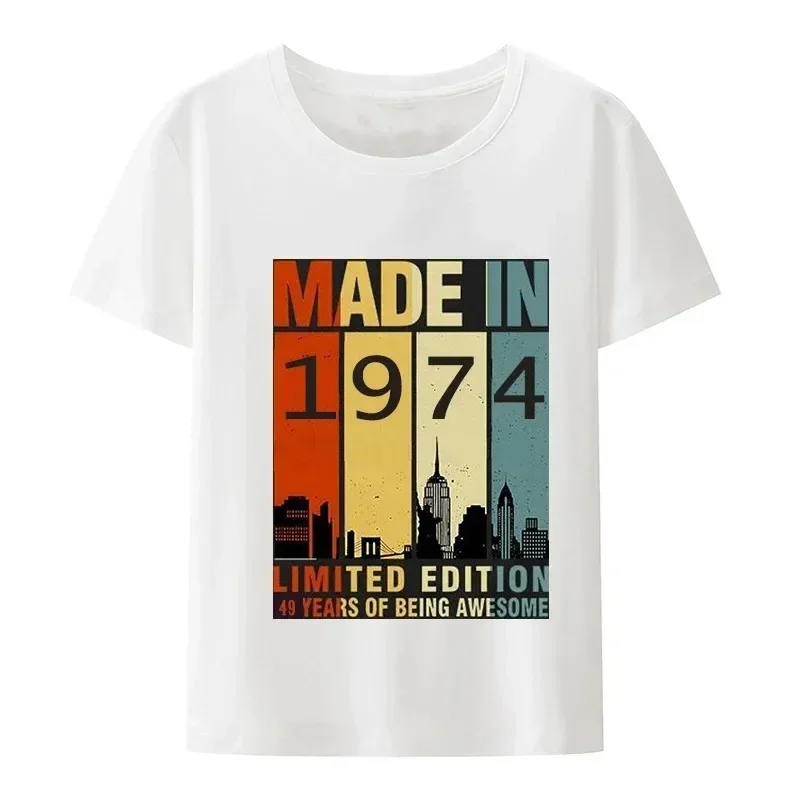 2024 Vintage 49th Birthday 1974 Limited Edition T-Shirt for Women The Best Year Old Gifts Streetwear Graphic Tees Female Tops