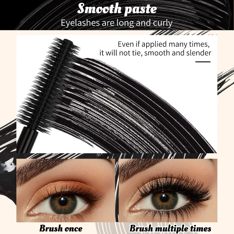 Rímel de ondulação 3D com varinha em forma de calcanhar levanta cachos e alonga os cílios à prova d'água fórmula sem aglomeração para volume natural 1 peça