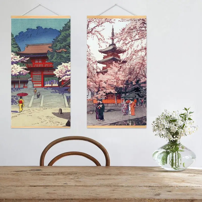 Japanese Style Ukiyo-E Restaurant Paintings, Daily Food Store Decorated Paintings, Study Background Hanging Cloth, Electric Mete