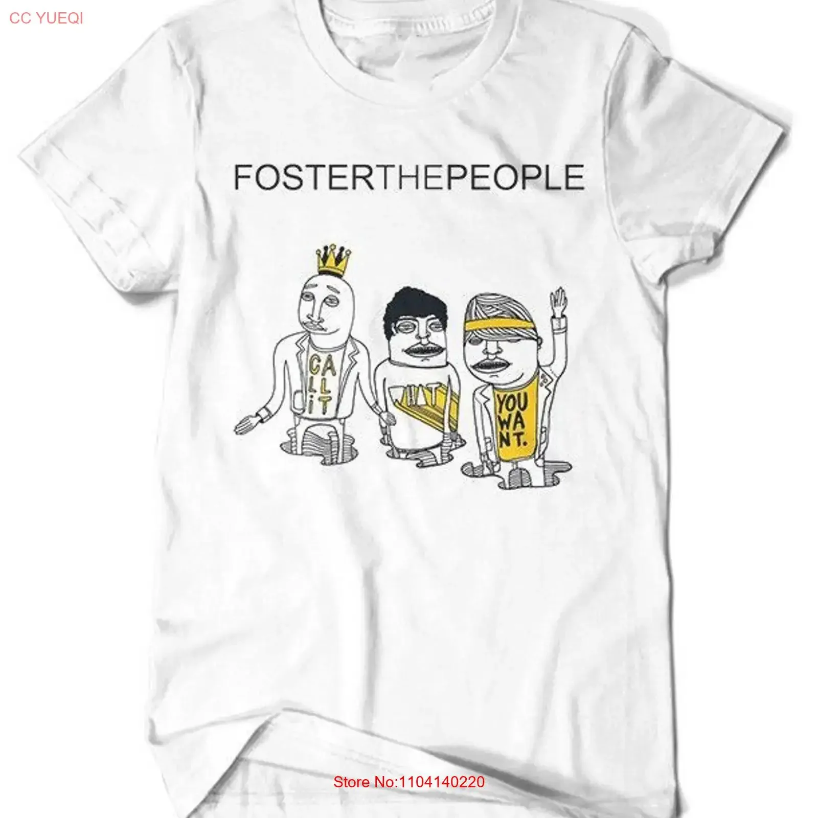 Hot New Foster The People Band Cotton S 5XL White T Shirt HL085 vintage Washed Stretched graphic Top For Everyday Wear Casual