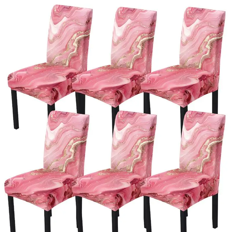

1pcs New Elastic Marbling Chair Cover Fashion Home Hotel Chair Decoration Dust Cover Gorgeous Oil Painting Series Chair Covers