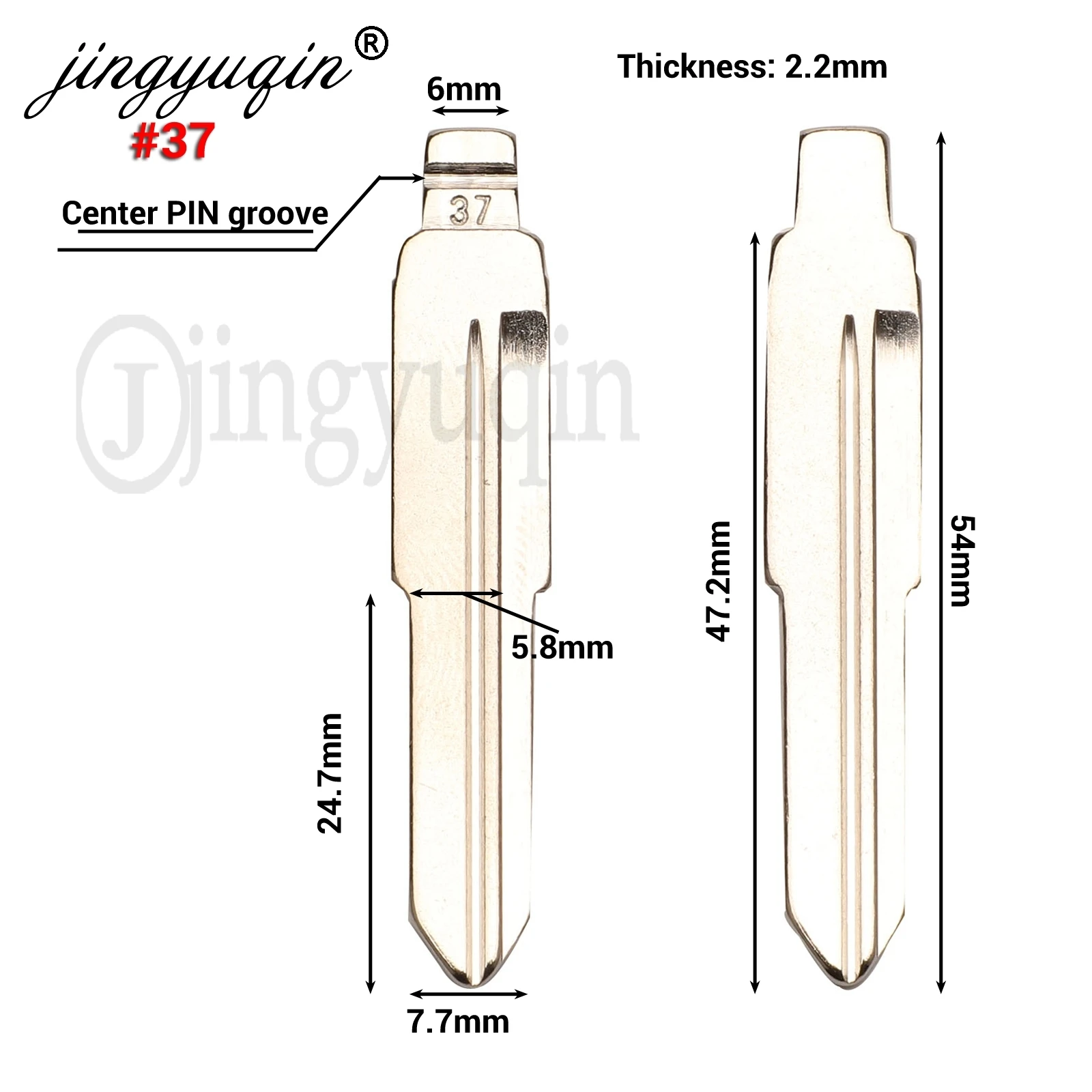 Jingyuqin 15 buah untuk Daihatsu Charade cobuka Cuore Feroza DH4R TOY41 MIT8 Blade #70 37 No. 08 kunci Remote Blade tipe Flip kunci kosong