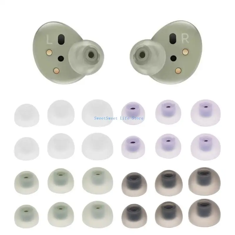 D5QB 6PCS SM-R177 BUDS2 COVERS EAR CAPS PAD Earbuds EartipsのシリコンインイヤーBluetooth互換イヤホンケース