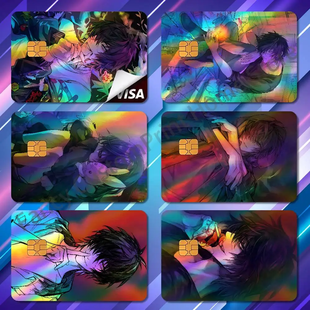 

T-Towa S-Slow D-Damage Credit Debit Card Color Laser Stickers Films Anime Diy Waterproof Sticker Film
