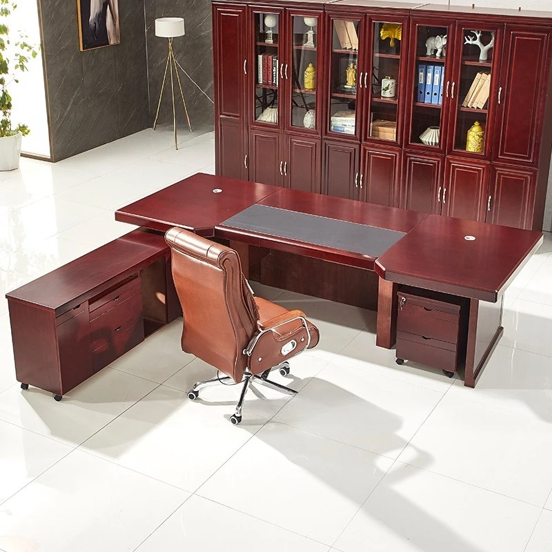 Paint sticker veneer boss president supervisor head desk manager solid wood desk chair combination